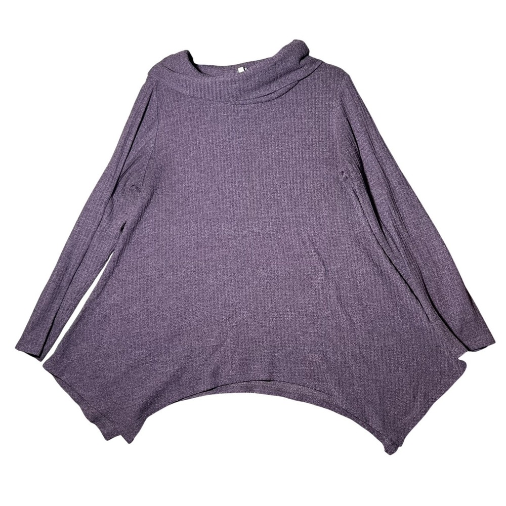 Sonoma Goods For Life Women's Ribbed Cowl Neck Tunic Sweater Purple Size L